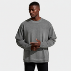 Layered Sleeve Long Sleeve T-Shirt Relaxed Fit for Men