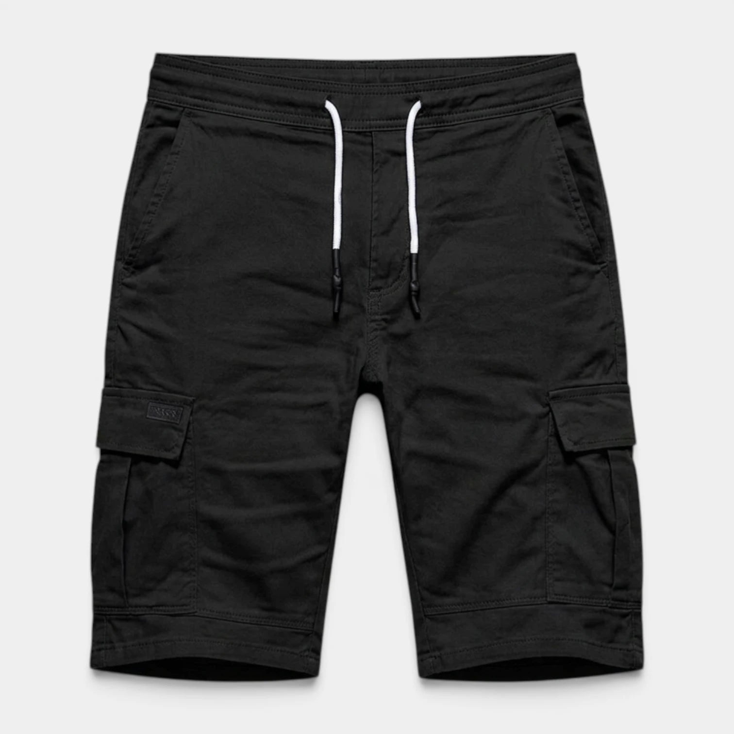 Cargo Shorts Twin Flap Pockets Drawstring Waist for Men