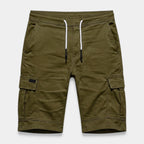 Cargo Shorts Twin Flap Pockets Drawstring Waist for Men