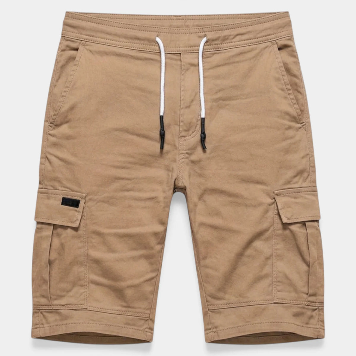 Cargo Shorts Twin Flap Pockets Drawstring Waist for Men