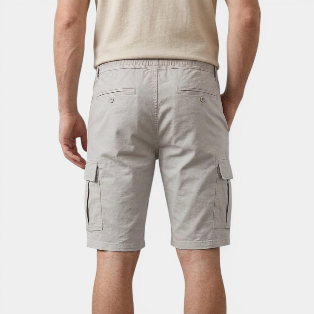 Cargo Shorts Twin Flap Pockets Drawstring Waist for Men