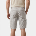 Cargo Shorts Twin Flap Pockets Drawstring Waist for Men