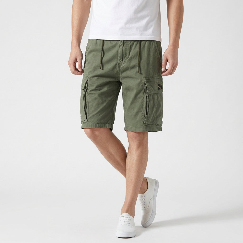 Belted Cargo Shorts Relaxed Fit Multi-Pocket for Men