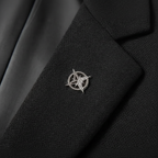 Two-Button Notch Lapel Blazer With Pin for Men