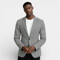 Single-Button Houndstooth Blazer Notch Lapel for Men