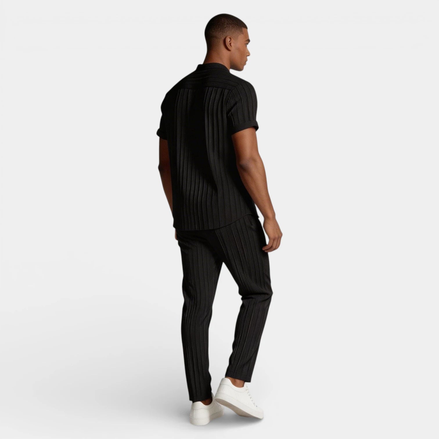 Button-Up Shirt Straight Leg Pants Two-Piece Set for Men