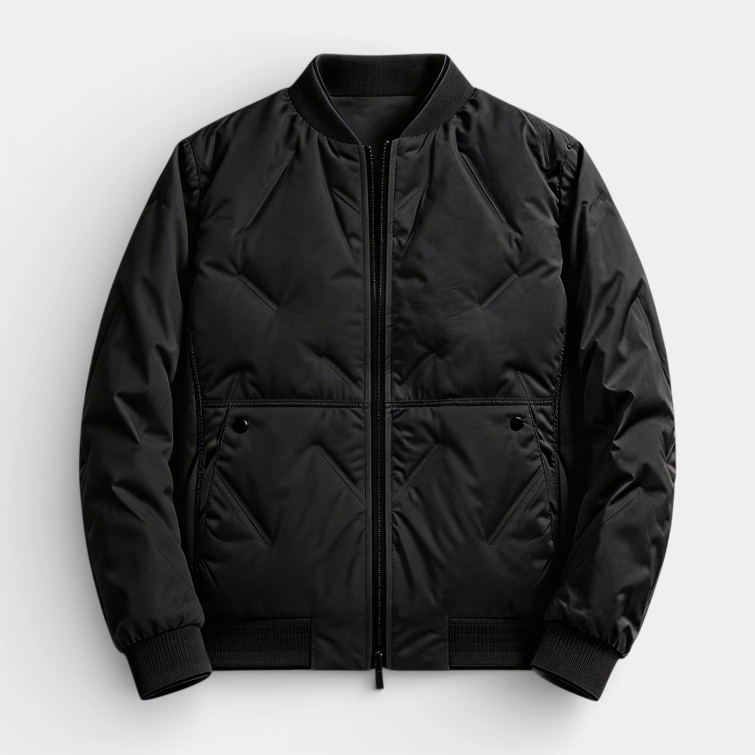 Straight Fit Zip-Up Bomber Jacket for Men