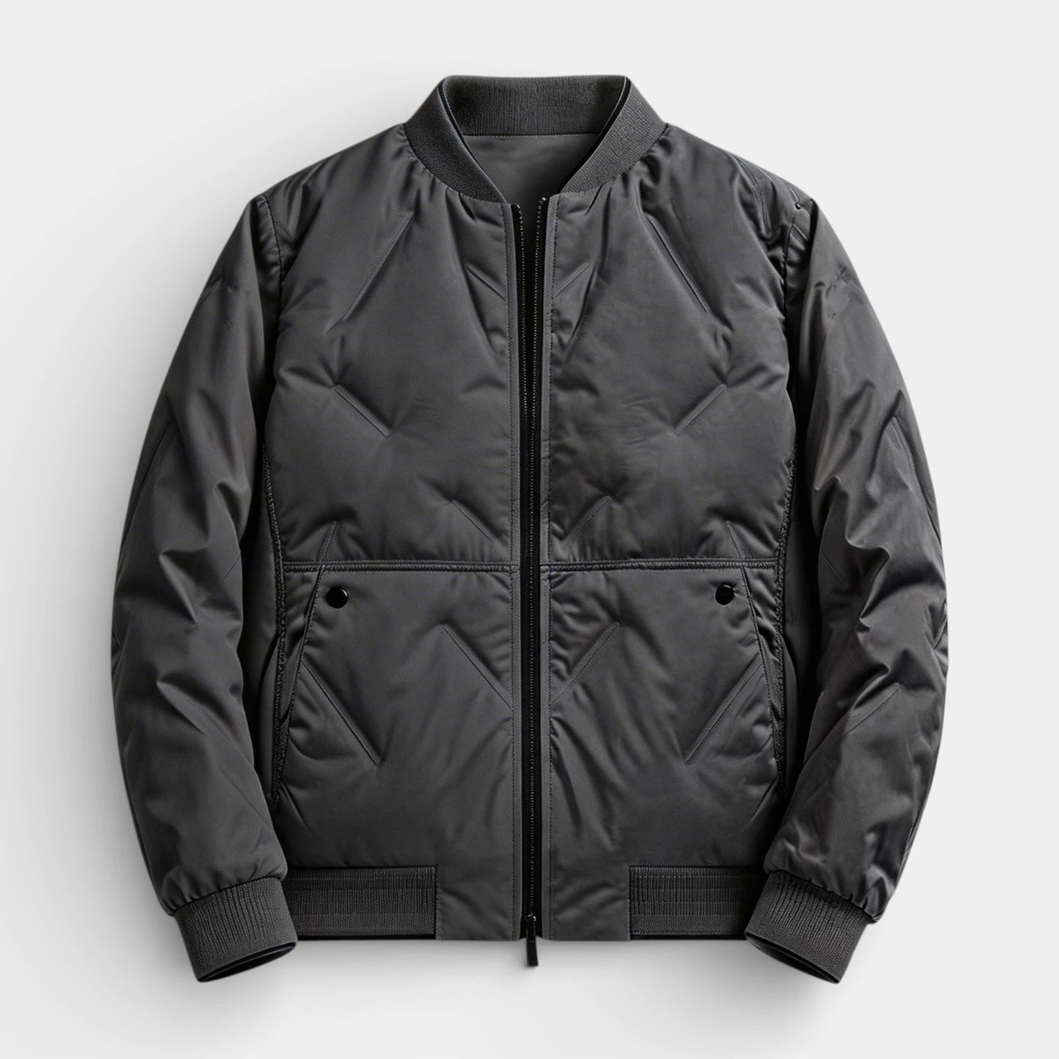 Straight Fit Zip-Up Bomber Jacket for Men