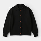 Collared Button-Up Rib Knit Cardigan Regular Fit for Men