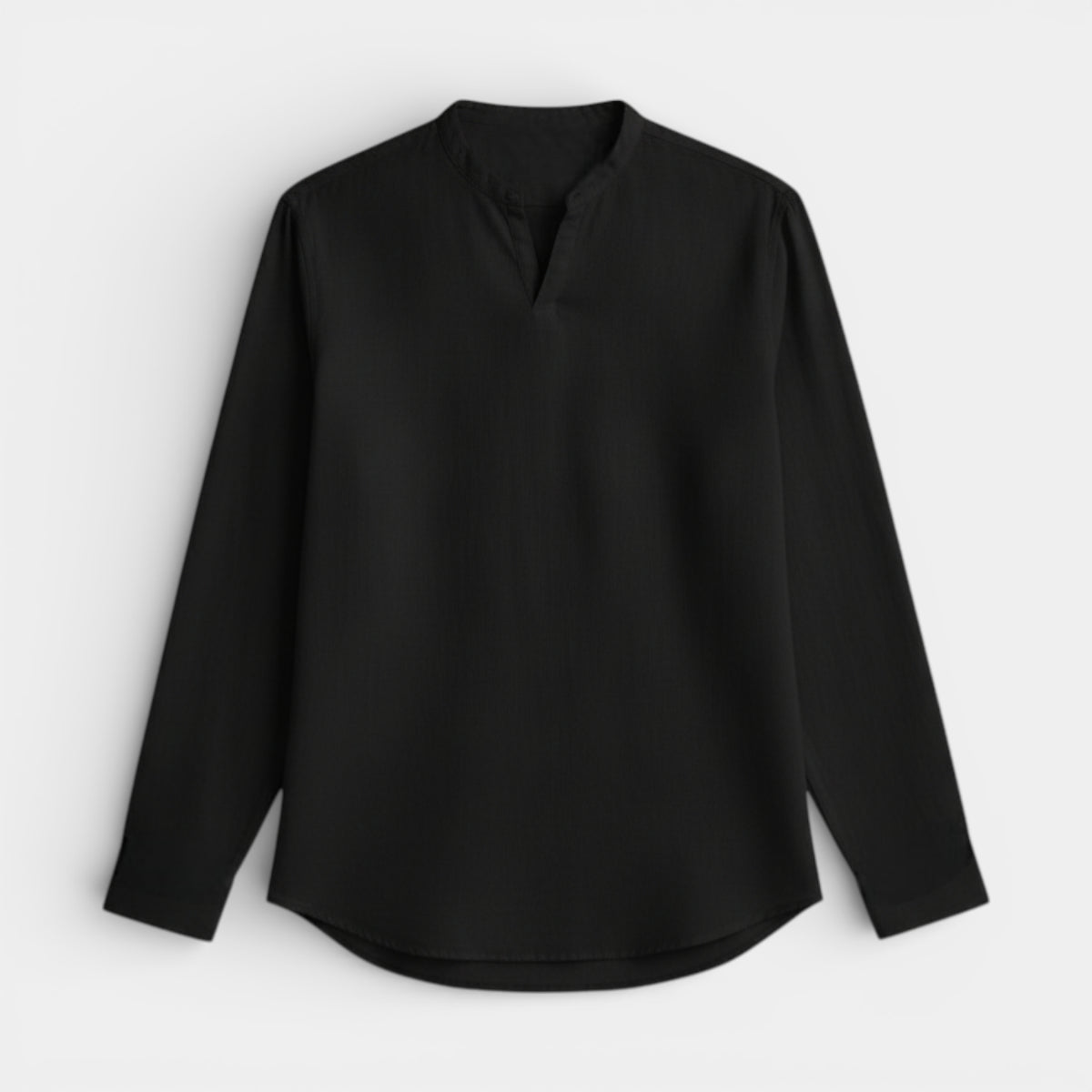 Split-Neck Pullover Shirt Long Sleeve Regular Fit for Men