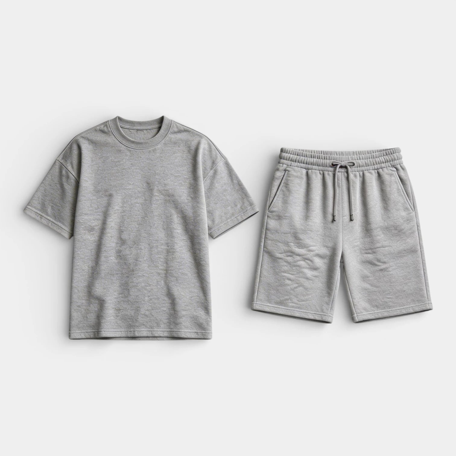 Short Sleeve Crew Neck Tee and Shorts Lounge Set for Men