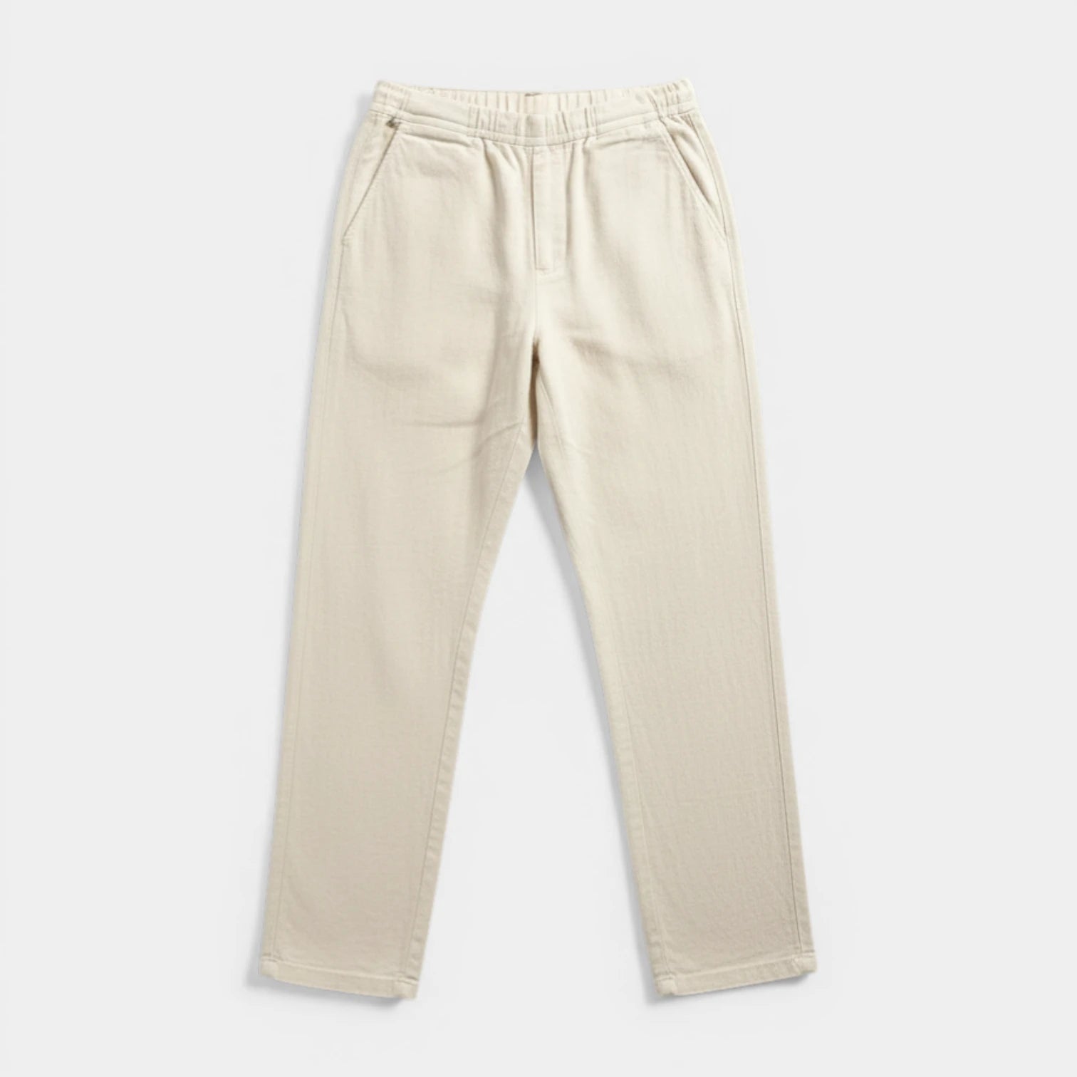 Tapered Pants Elastic Waist Flat Front for Men