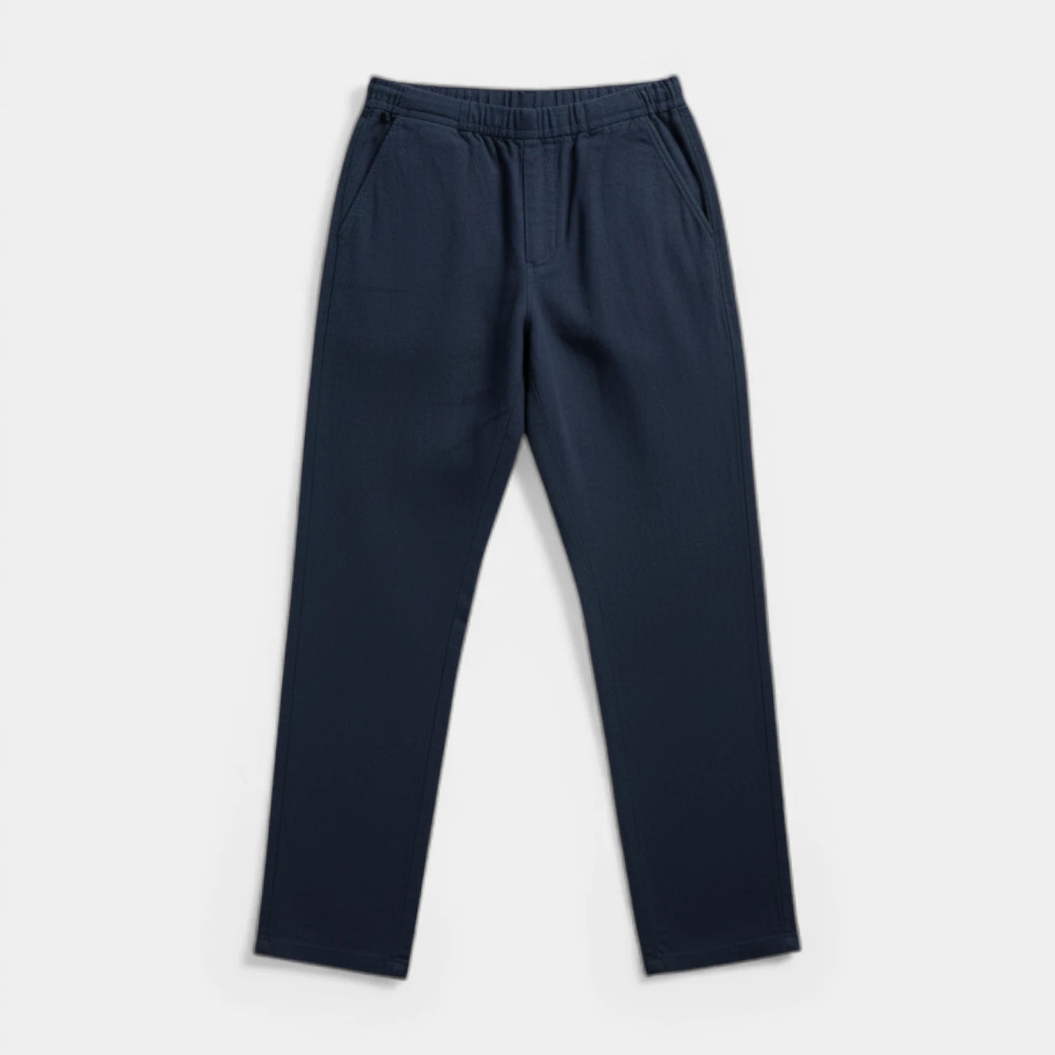 Tapered Pants Elastic Waist Flat Front for Men