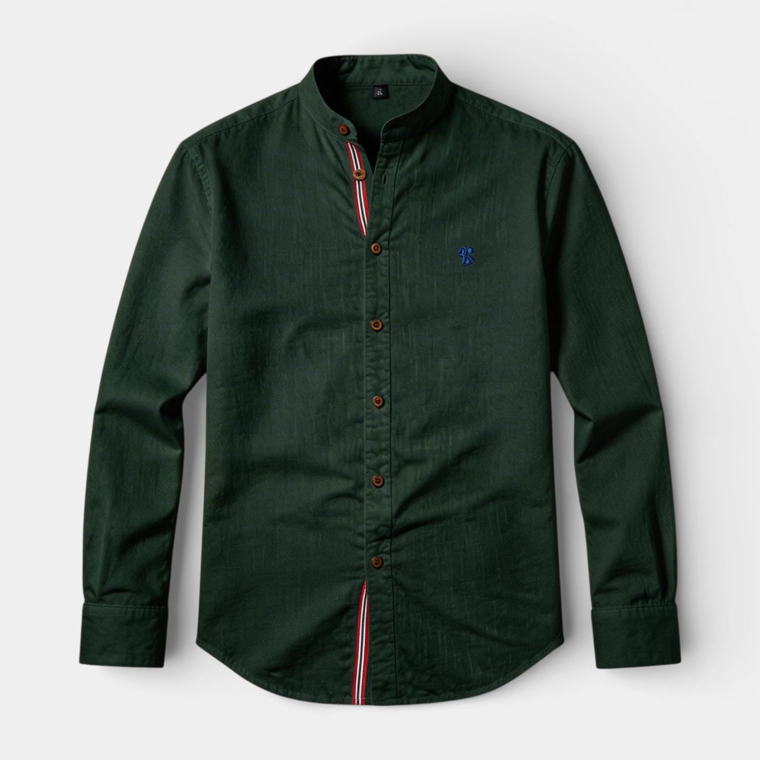 Stand Collar Button-Up Shirt Regular Fit for Men