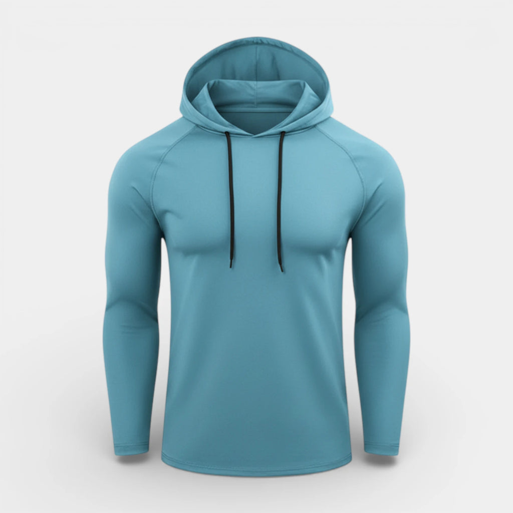 Slim Fit Gym Pullover Hoodie Long Sleeve for Men