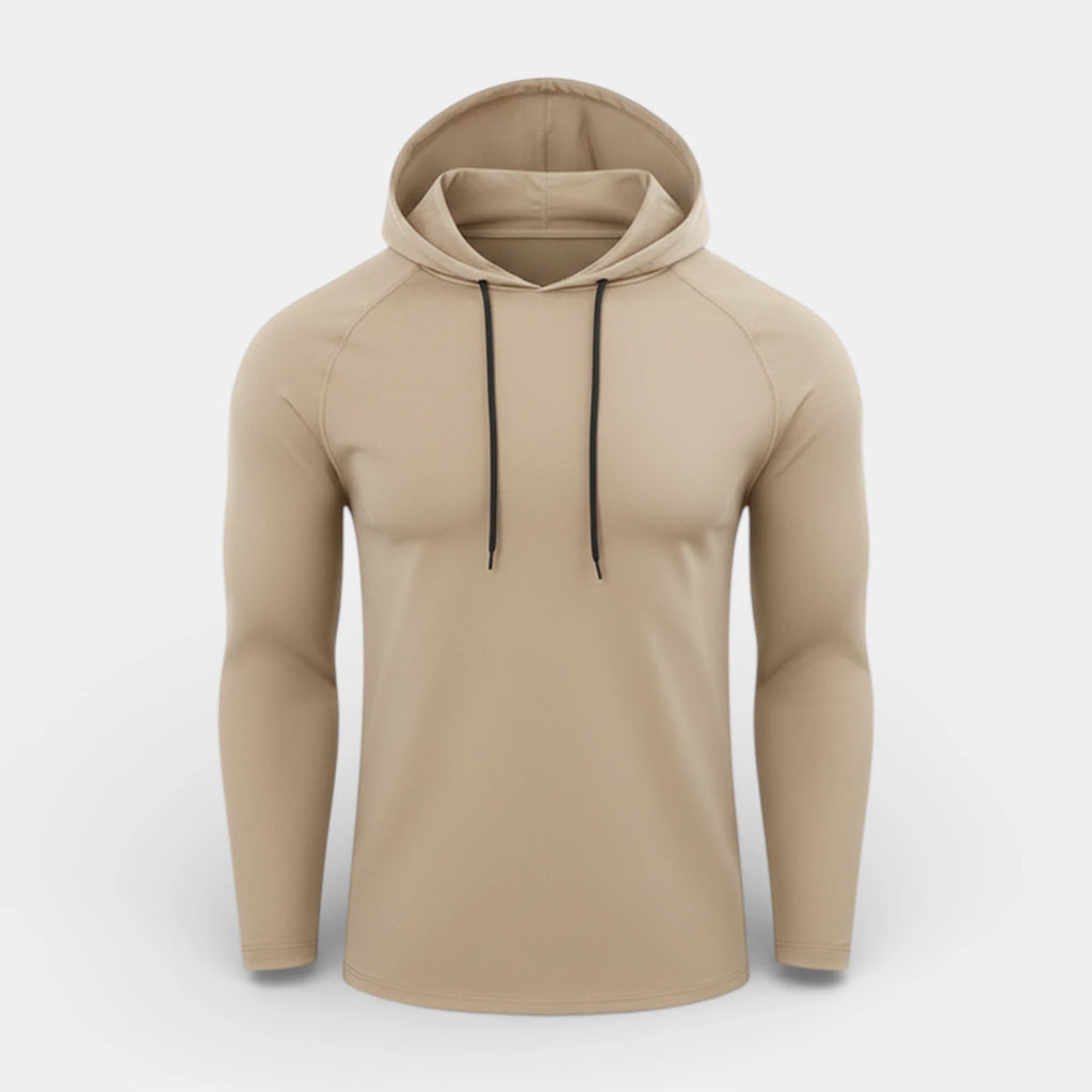 Slim Fit Gym Pullover Hoodie Long Sleeve for Men