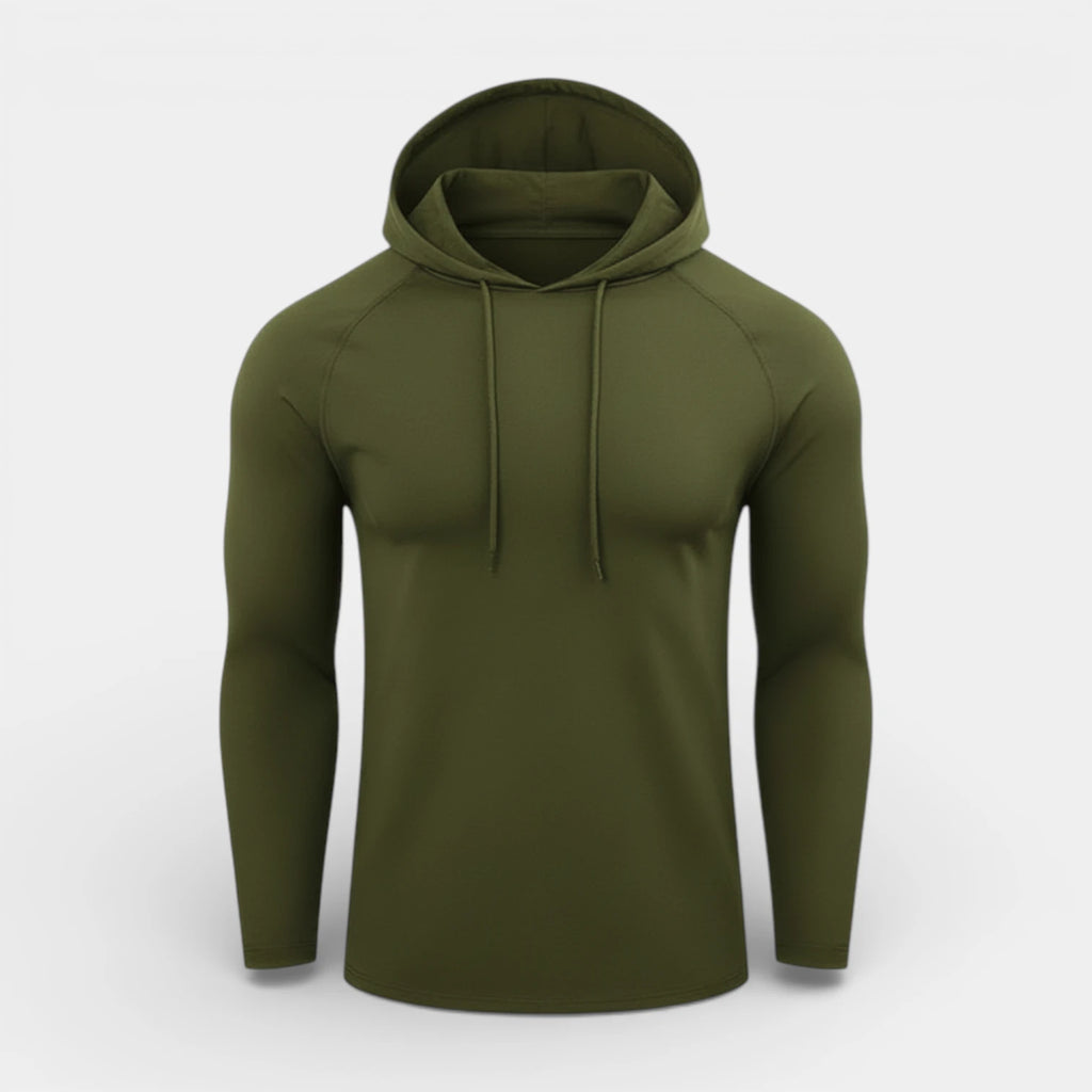 Slim Fit Gym Pullover Hoodie Long Sleeve for Men