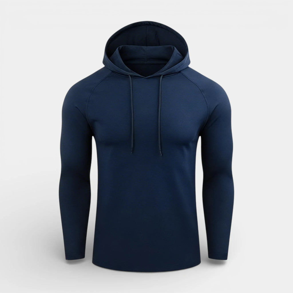 Slim Fit Gym Pullover Hoodie Long Sleeve for Men