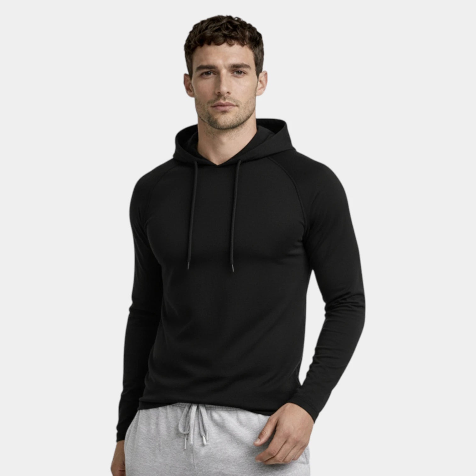 Slim Fit Gym Pullover Hoodie Long Sleeve for Men