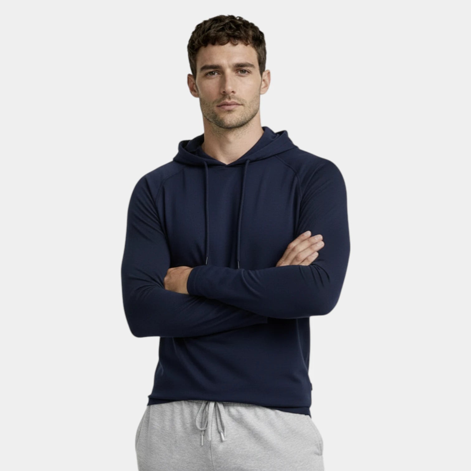 Slim Fit Gym Pullover Hoodie Long Sleeve for Men