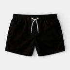 Solid Swim Shorts Elastic Drawstring Waist for Men