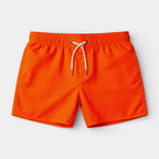 Solid Swim Shorts Elastic Drawstring Waist for Men