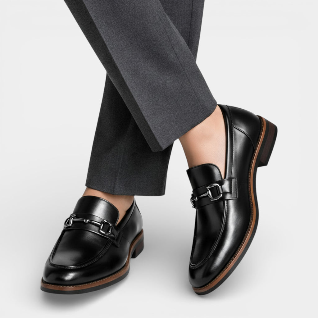Slip-On Bit Loafers Polished Almond Toe for Men