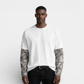 Layered Long Sleeve Crew Neck Tee Relaxed Fit for Men