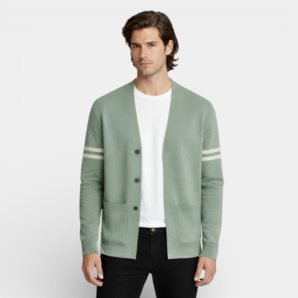 Open-Front Knit Cardigan Long Sleeve Regular Fit for Men