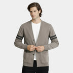 Open-Front Knit Cardigan Long Sleeve Regular Fit for Men
