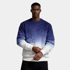 Distressed Ombre Crewneck Knit Sweater Regular Fit for Men