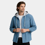 Hooded Knit Sweater Button-Front Regular Fit for Men