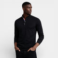 Long Sleeve Henley Shirt Band Collar Regular Fit for Men