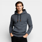 Waffle Texture Hooded Pullover Sweatshirt Regular Fit for Men
