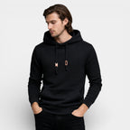 Waffle Texture Hooded Pullover Sweatshirt Regular Fit for Men