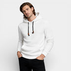 Waffle Texture Hooded Pullover Sweatshirt Regular Fit for Men
