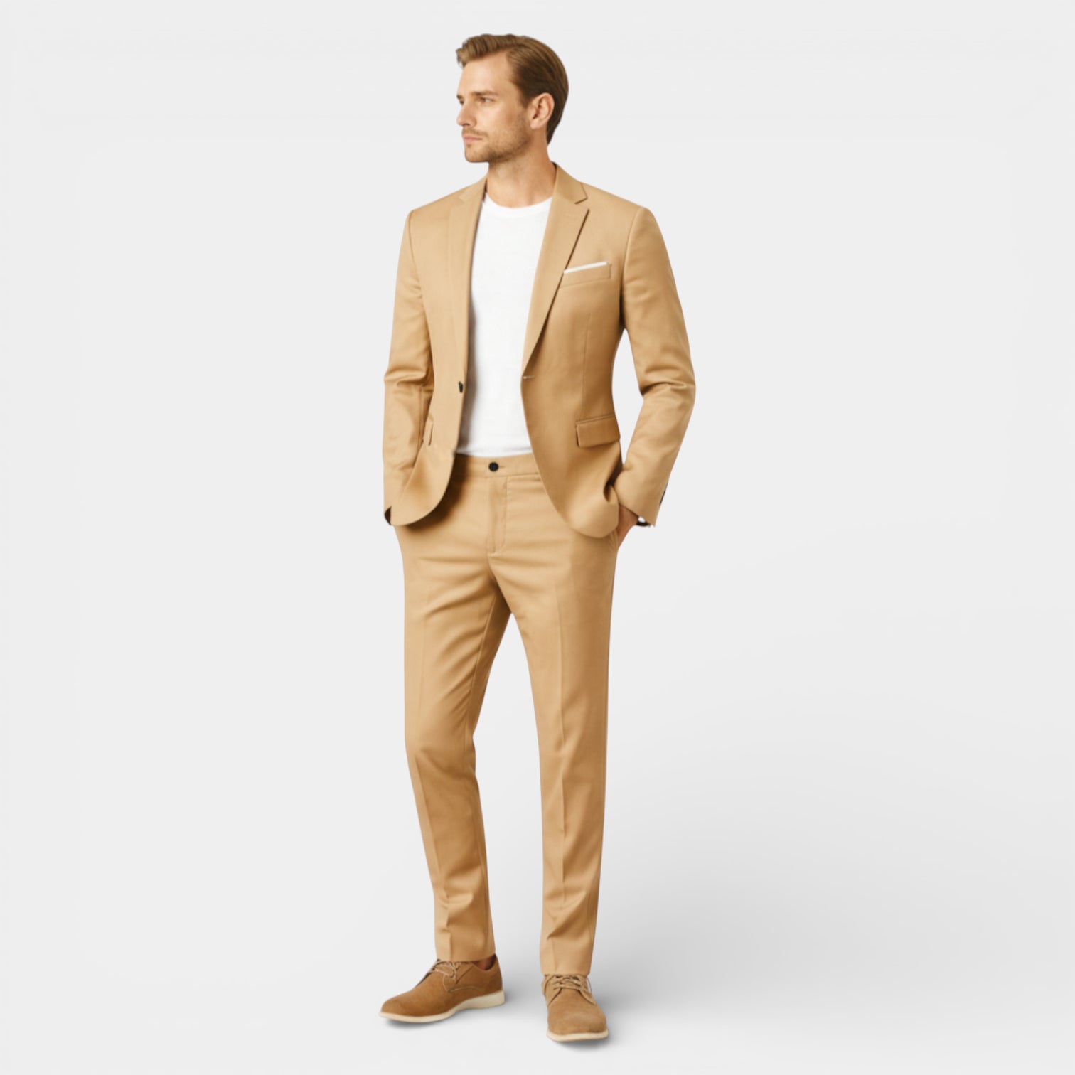 Slim Fit Two-Piece Tailored Suit Set for Men