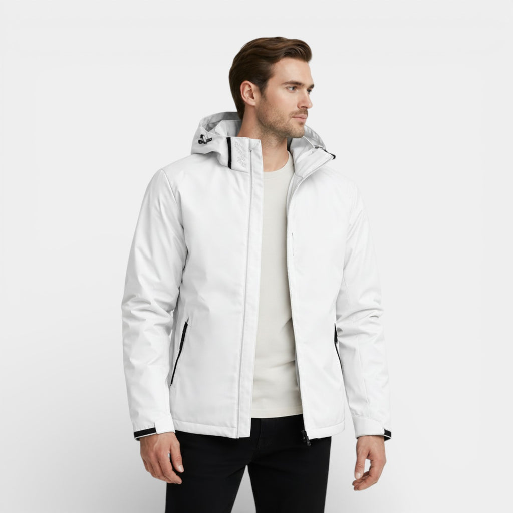 Hooded Zip-Front Jacket Structured Fit for Men