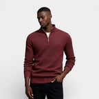 Half-Zip Textured Knit Sweater Regular Fit for Men