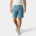 Ribbed Drawstring Shorts Elastic Waist Relaxed Fit for Men
