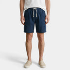 Ribbed Drawstring Shorts Elastic Waist Relaxed Fit for Men