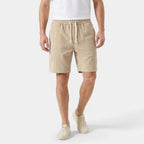 Ribbed Drawstring Shorts Elastic Waist Relaxed Fit for Men