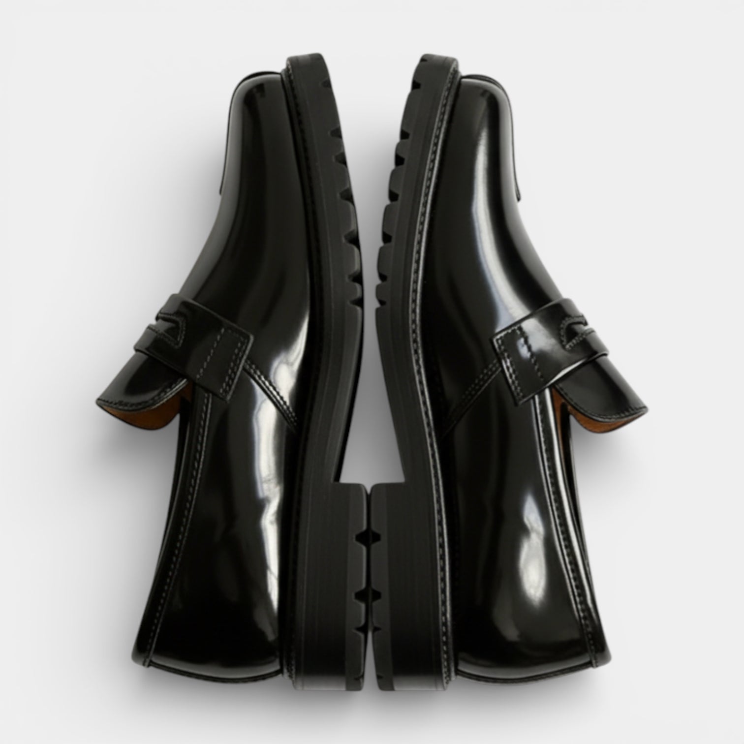 Split-Toe Leather Loafer Dress Shoes Slip-On for Men