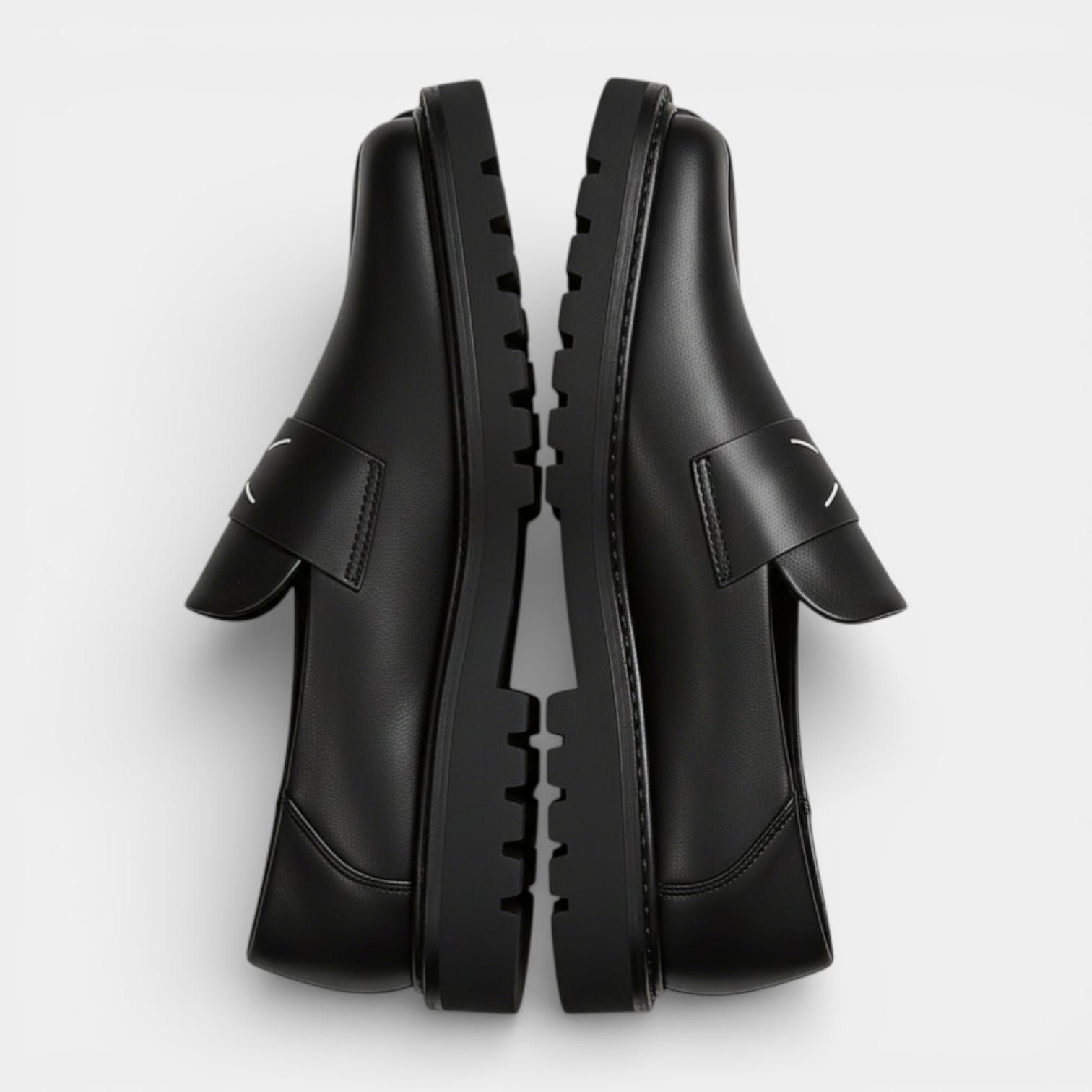 Split-Toe Leather Loafer Dress Shoes Slip-On for Men