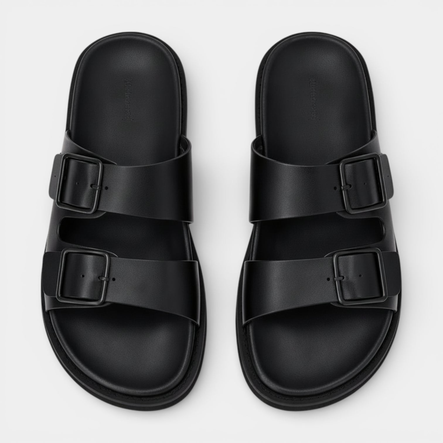 Double Buckle Slide Sandals Adjustable Strap for Men