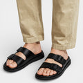 Double Buckle Slide Sandals Adjustable Strap for Men