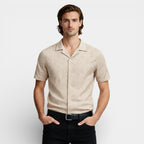 Camp Collar Short Sleeve Button-Up Shirt for Men