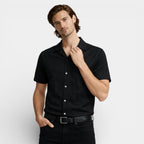 Camp Collar Short Sleeve Button-Up Shirt for Men
