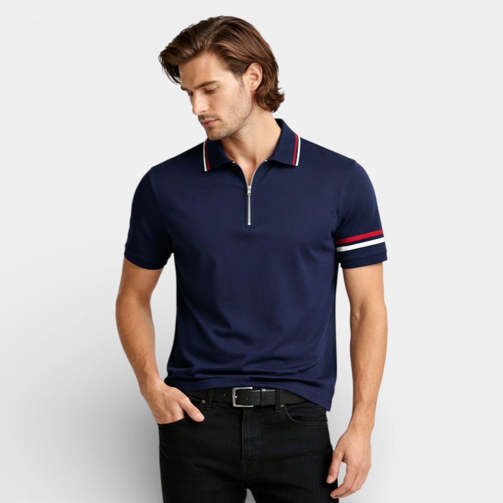 Short Sleeve Half Zip Polo Shirt Regular Fit for Men