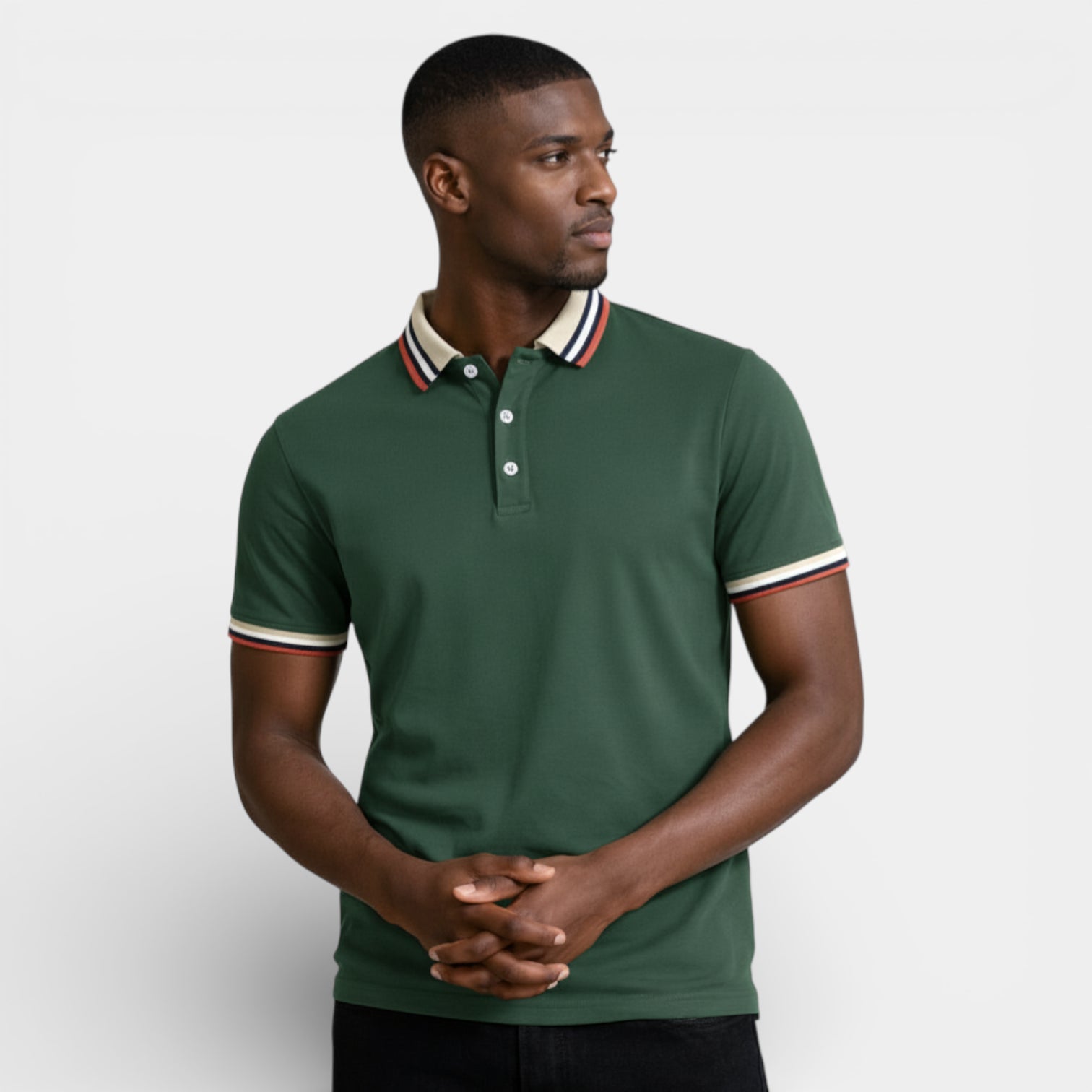 Short Sleeve Button-Up Polo Shirt Regular Fit for Men